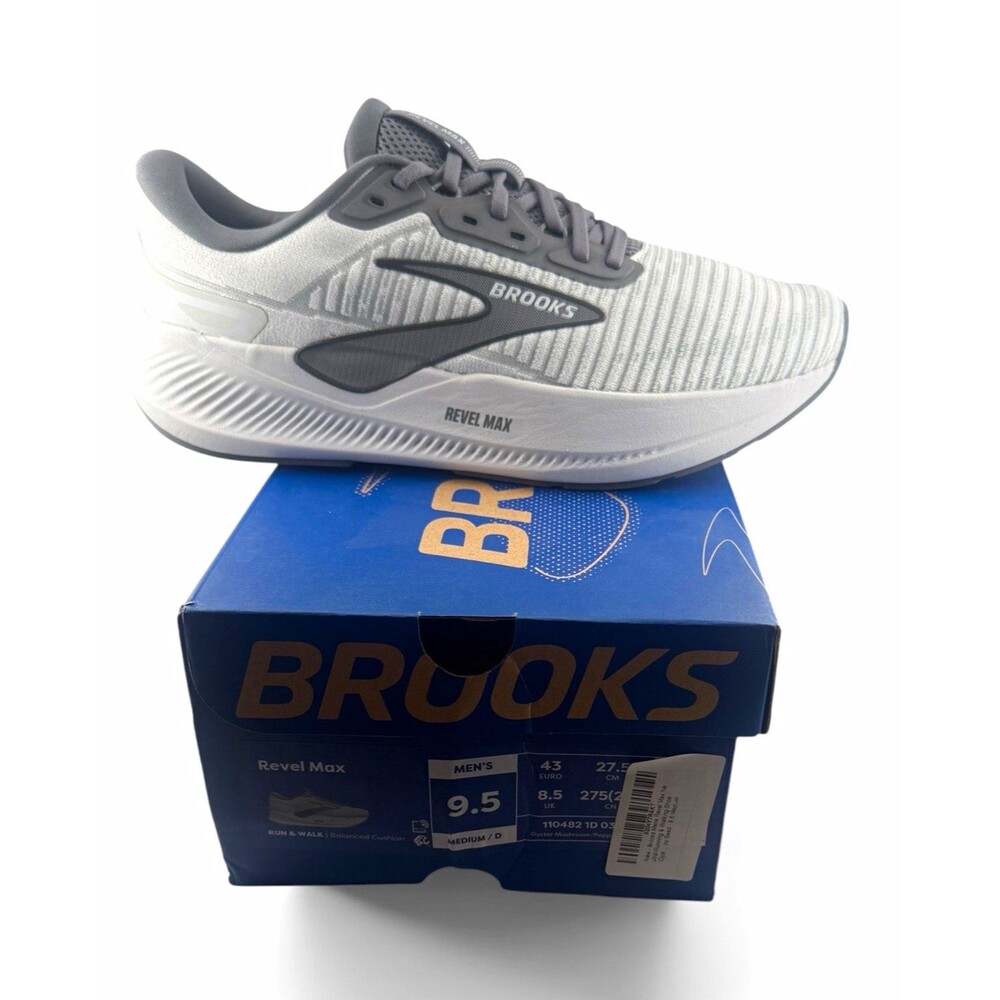 Brooks Revel Max Men's Running Shoes Gray/Black Mesh Cushioned US 9.5 D